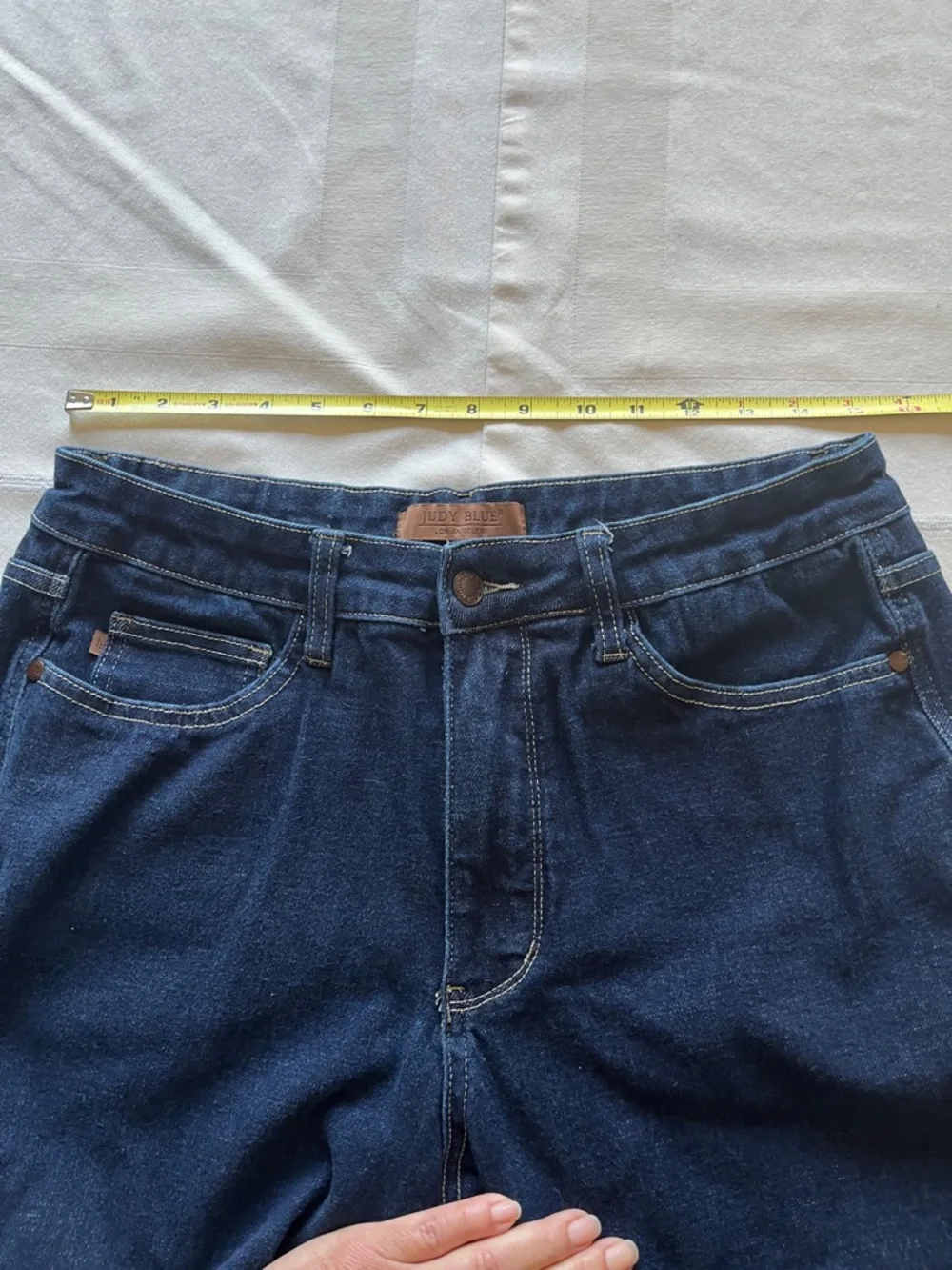 Judy Blue Woman’s Spandex Relaxed Dark Blue Denim Jeans Wide Leg Size 14W - Picture 7 of 11